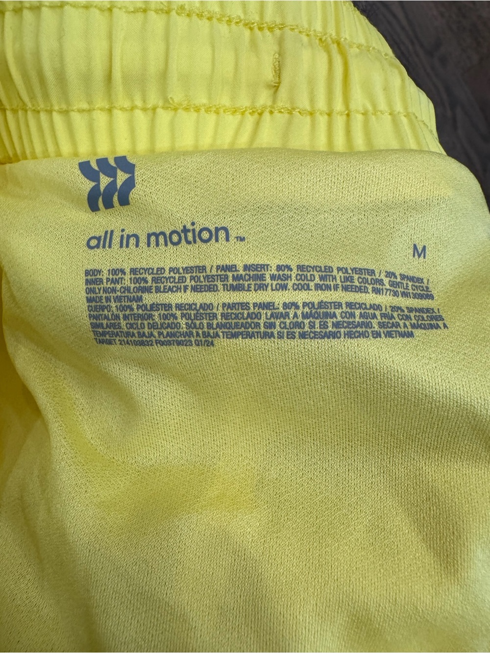 All in motion Yellow Athletic Shorts Women’s Medium ~ GOOD CONDITION - Picture 5 of 9